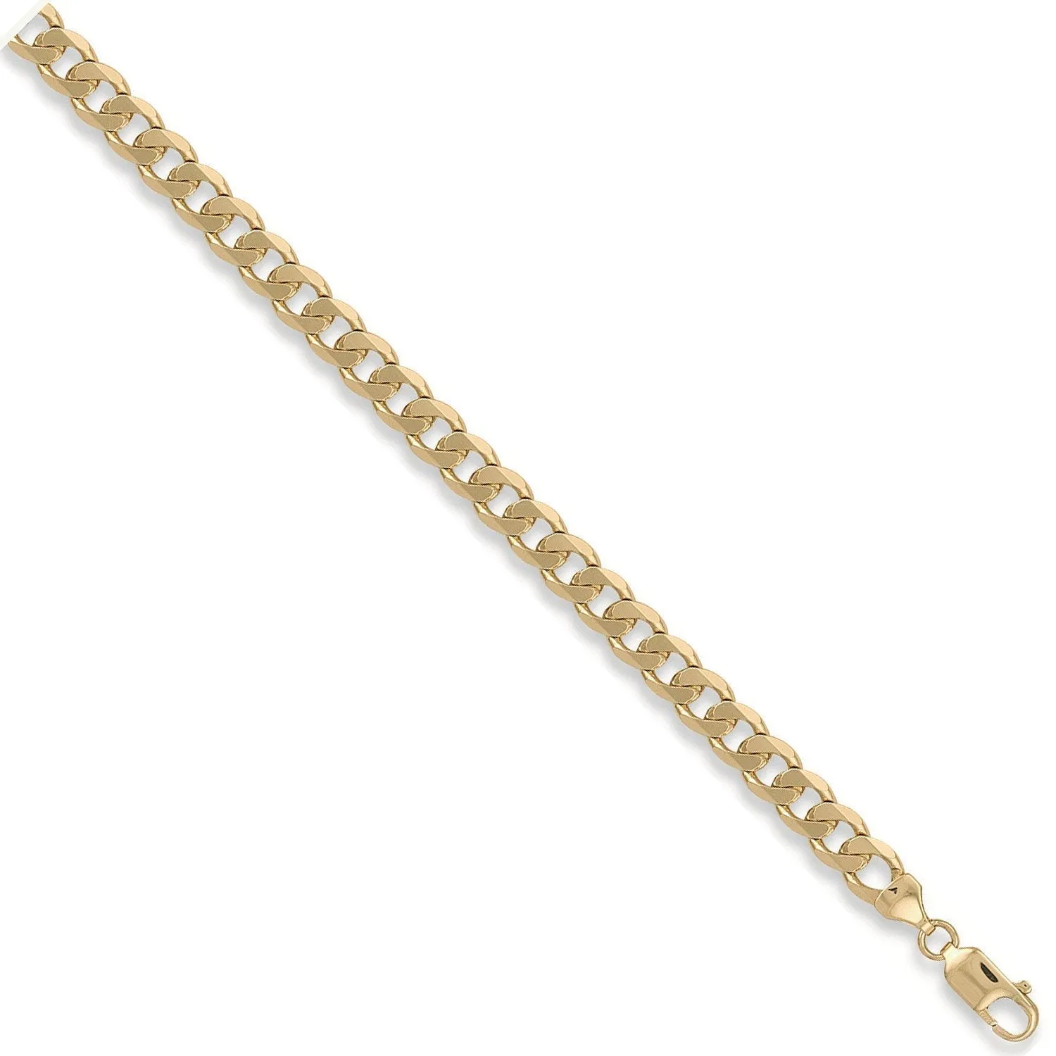 9ct Yellow Gold Solid 8mm 28 Inch Curb Necklace 60.0g