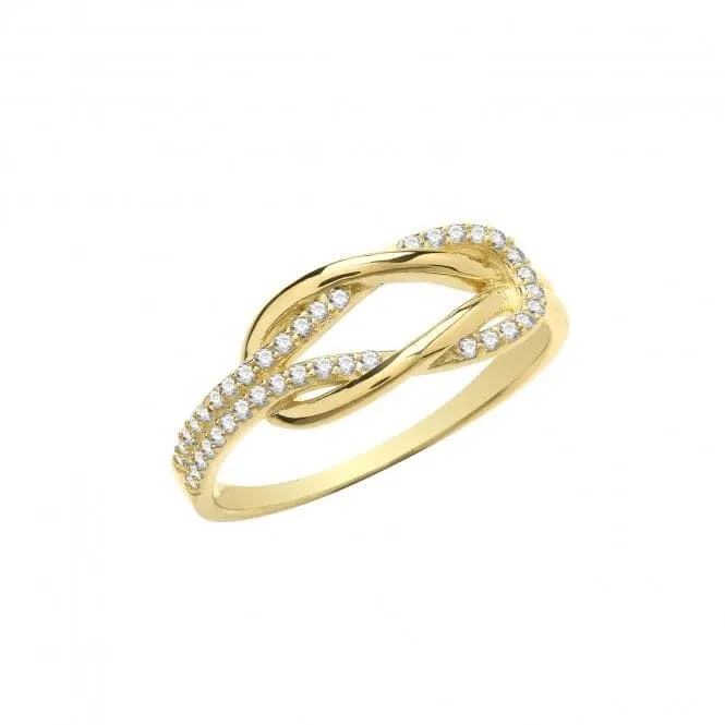 9ct Yellow Gold Zirconia Interlocking Ring RN1617