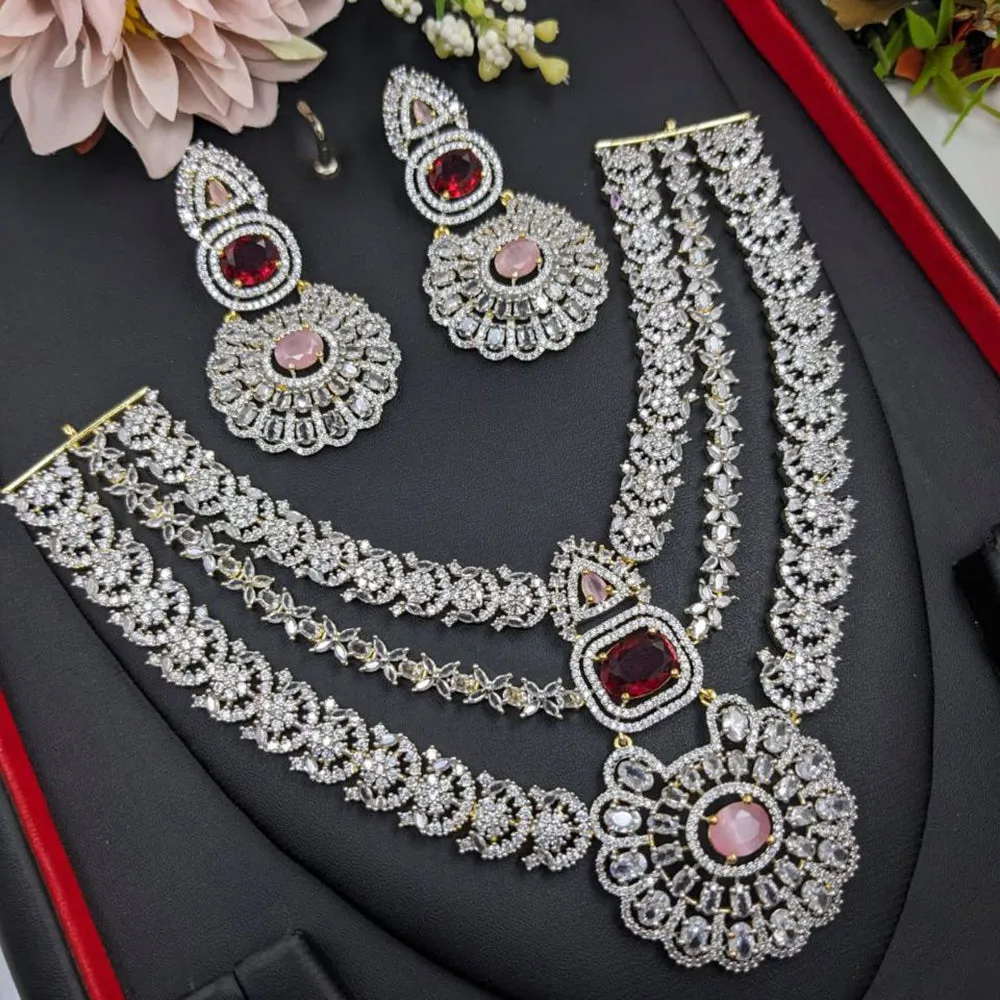 Aamrapali Gold Plated American Diamond Necklace Set