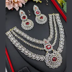 Aamrapali Gold Plated American Diamond Necklace Set