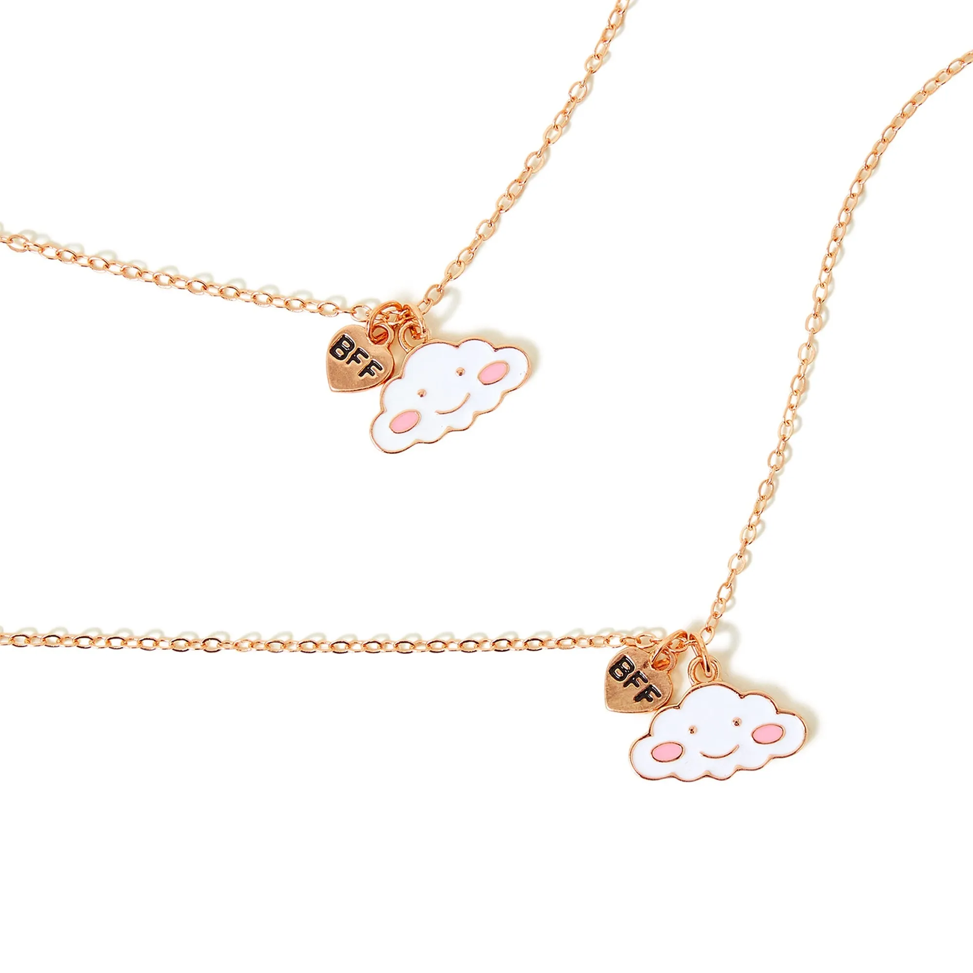 Accessorize London Girl's  Bff Cloud Necklaces Set Of Two