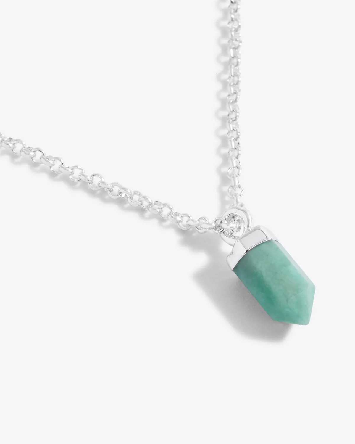 Affirmation Crystal Happiness Necklace in Silver & Aventurine