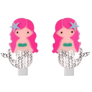 Alligator Hair Clips Set | Mermaids -Neon Pink | Lilies & Roses NY