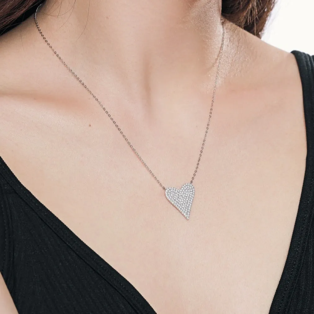 Amara Pave Jumbo Heart Necklace