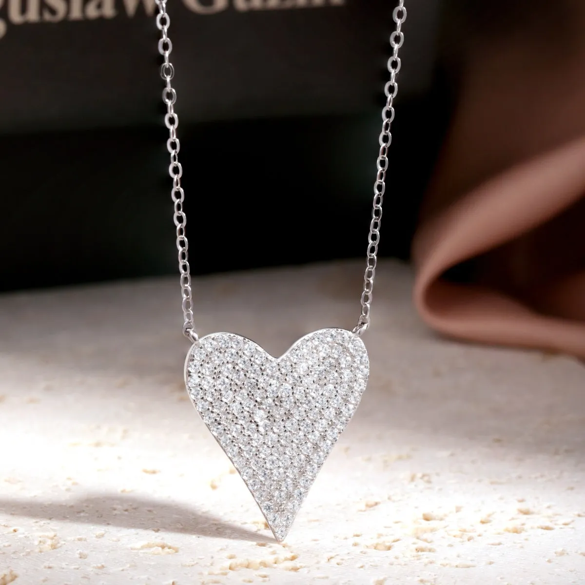 Amara Pave Jumbo Heart Necklace