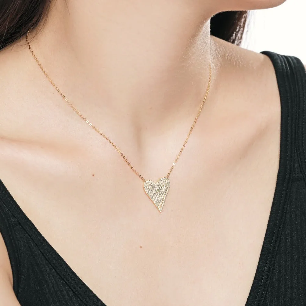 Amara Pave Jumbo Heart Necklace