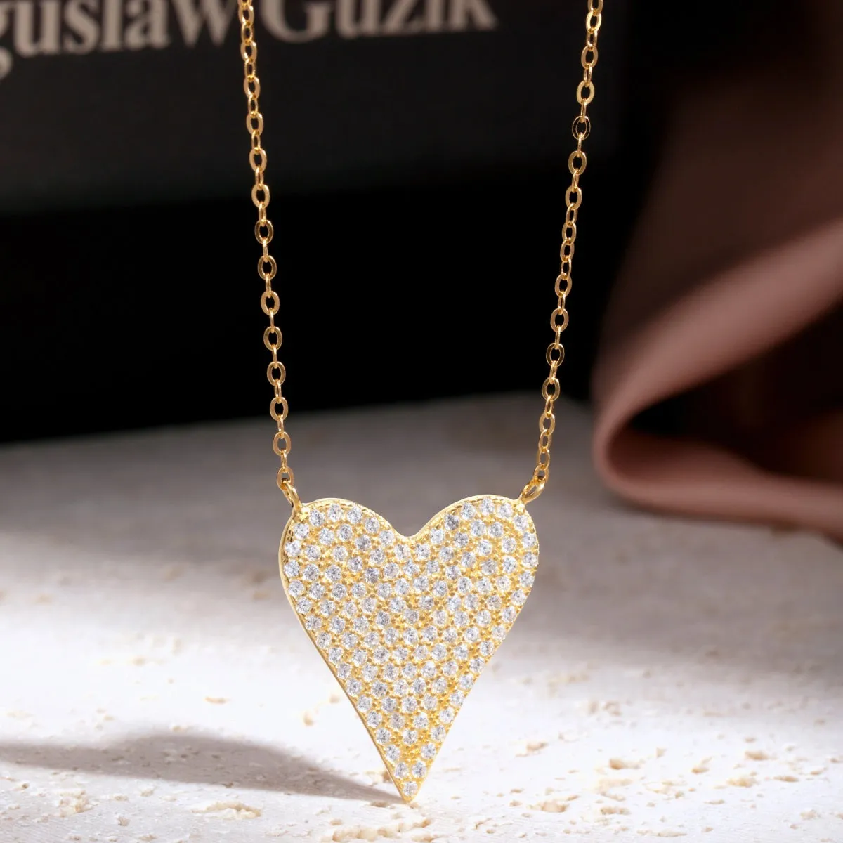 Amara Pave Jumbo Heart Necklace