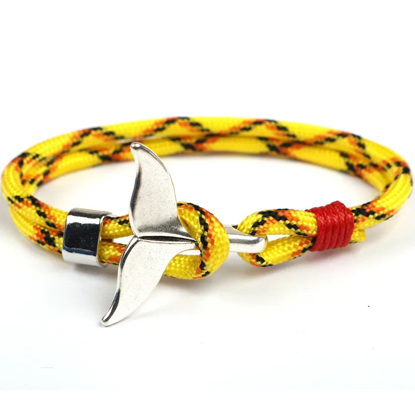 Anchor whale tail umbrella rope handmade couple bracelet