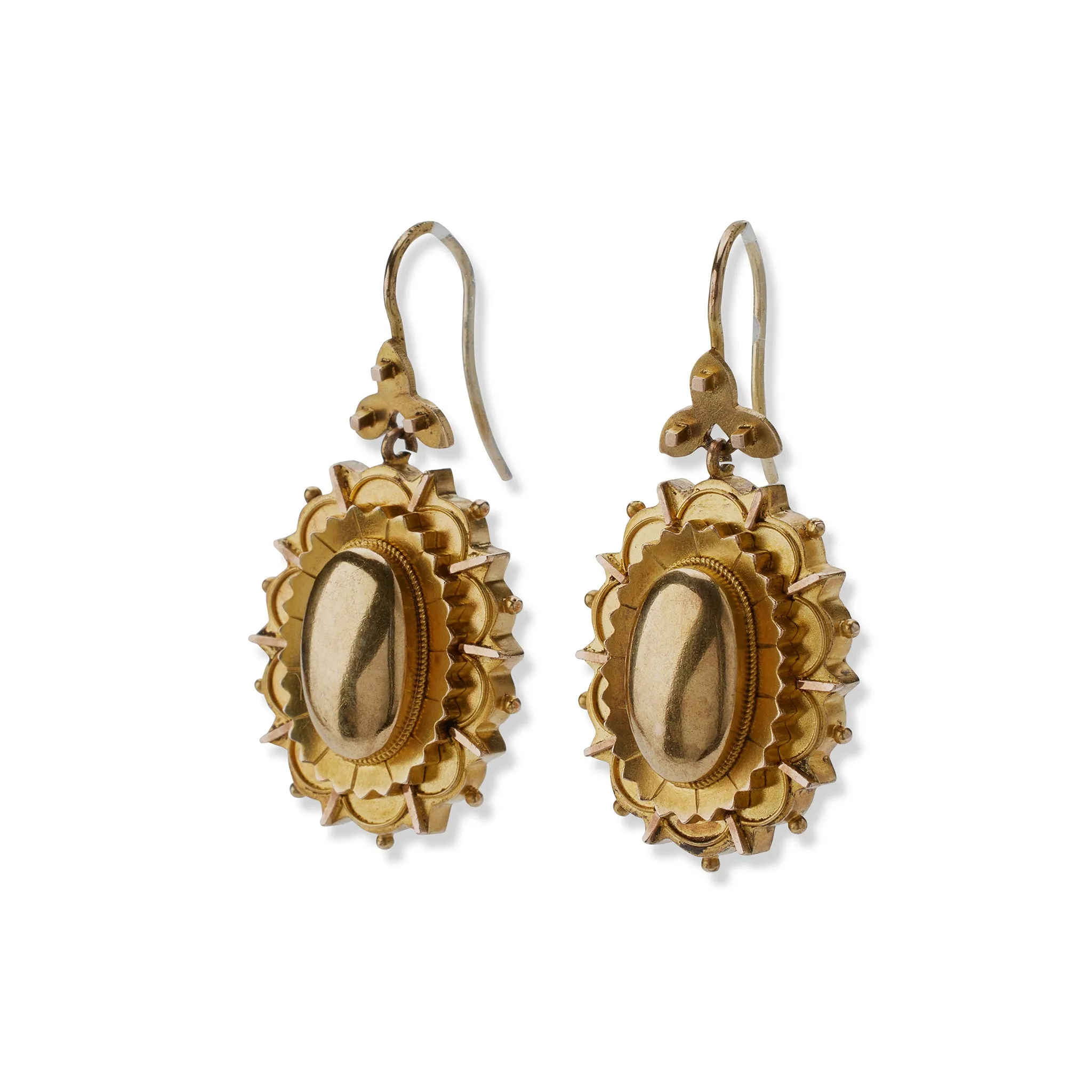 Antique 15K Gold Pendant Earrings