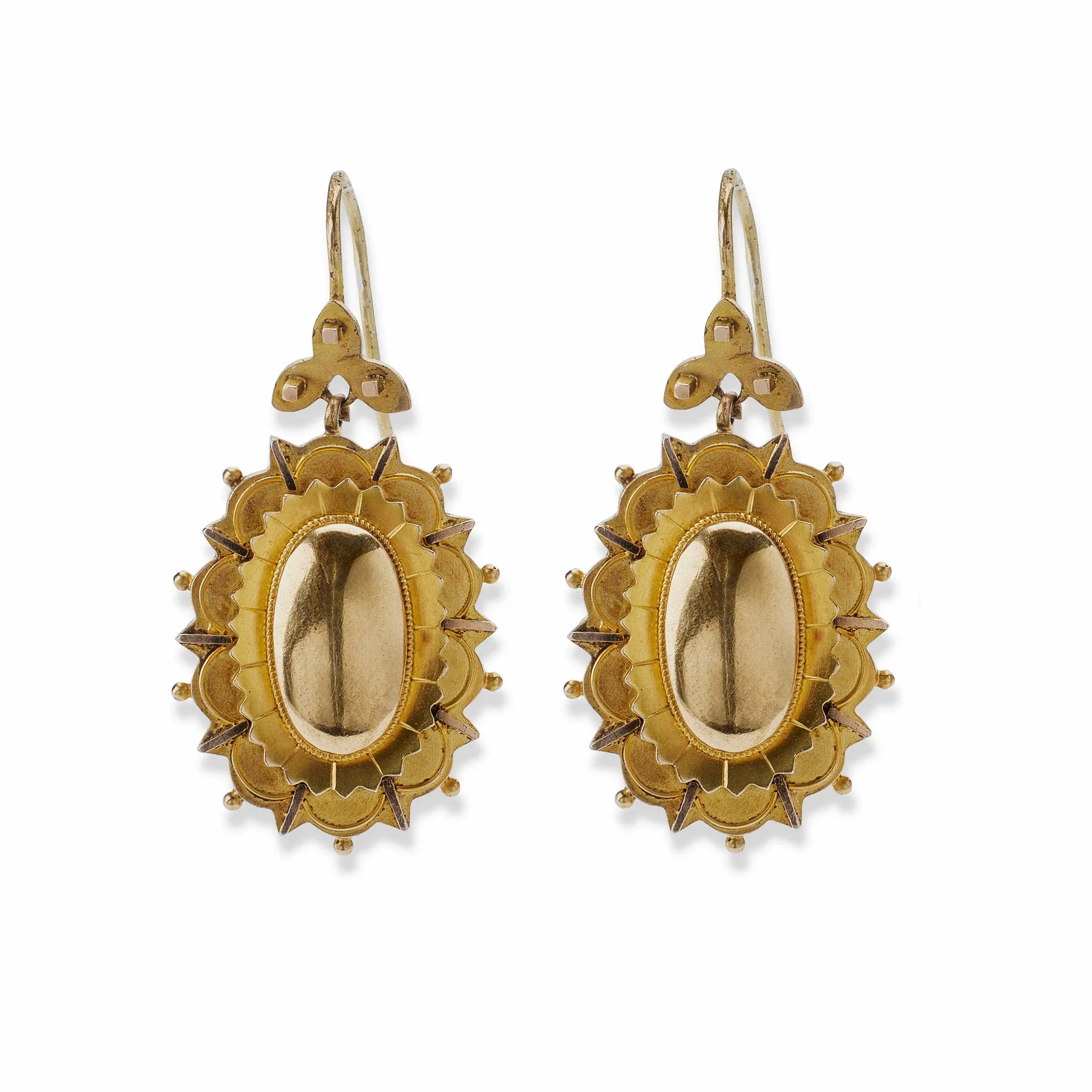 Antique 15K Gold Pendant Earrings