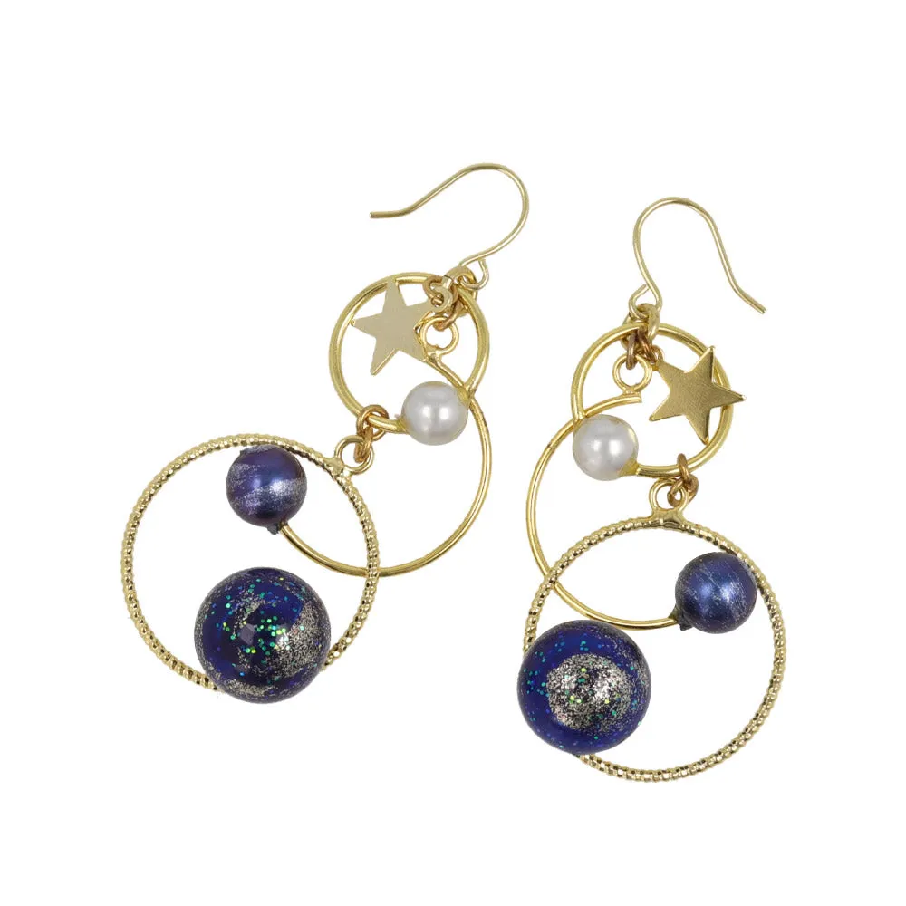 Astronomy Squiggle Drop Earrings