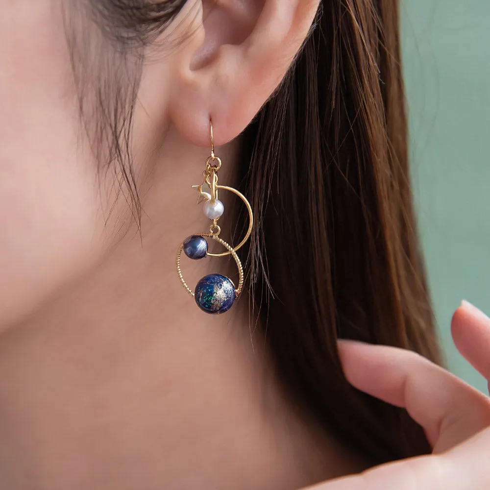 Astronomy Squiggle Drop Earrings