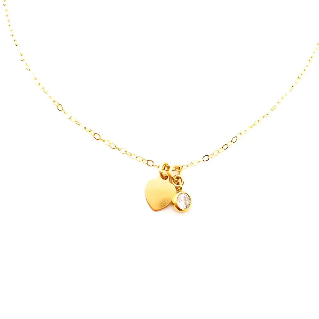 Athena Sparkling Love Necklace | Gold