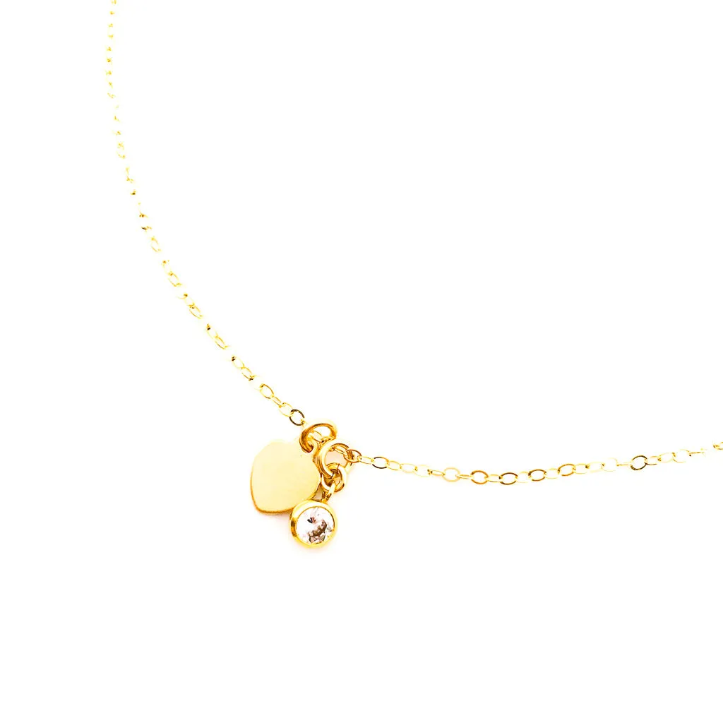 Athena Sparkling Love Necklace | Gold