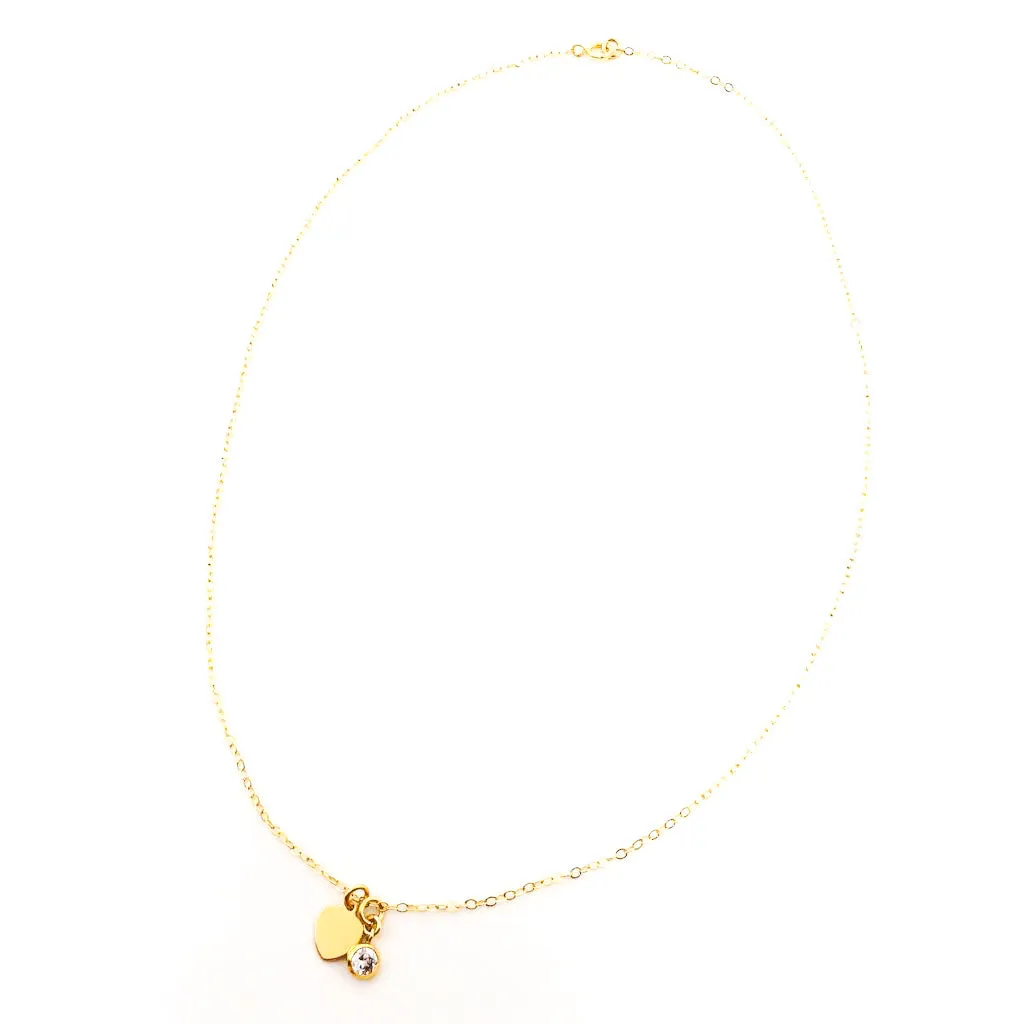 Athena Sparkling Love Necklace | Gold