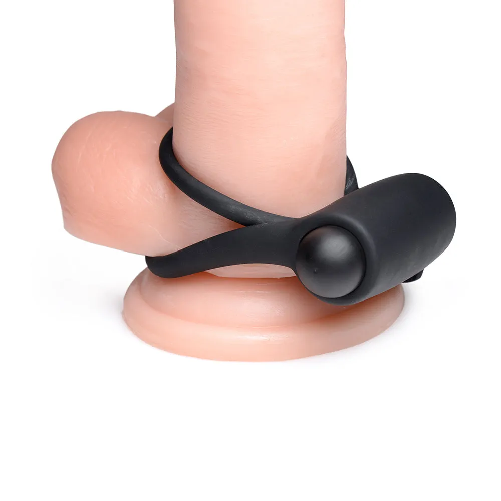 BANG! Silicone Cock Ring & Bullet with Remote Control Black