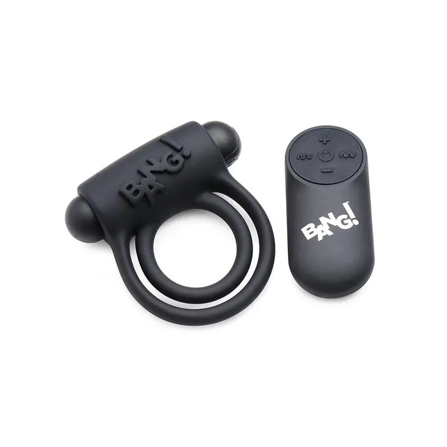 Bang! Silicone Rechargeable Cock Ring and Bullet with Remote Control