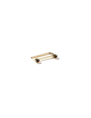 Baton Noir earring <br>Solid gold