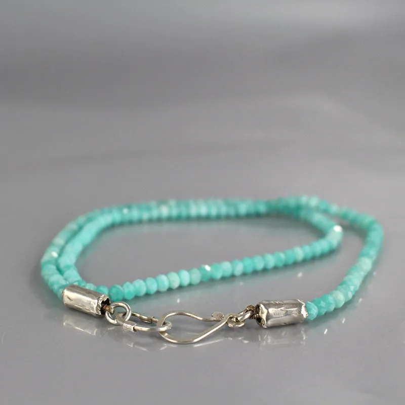 Beaded Amazonite Clasp Necklace