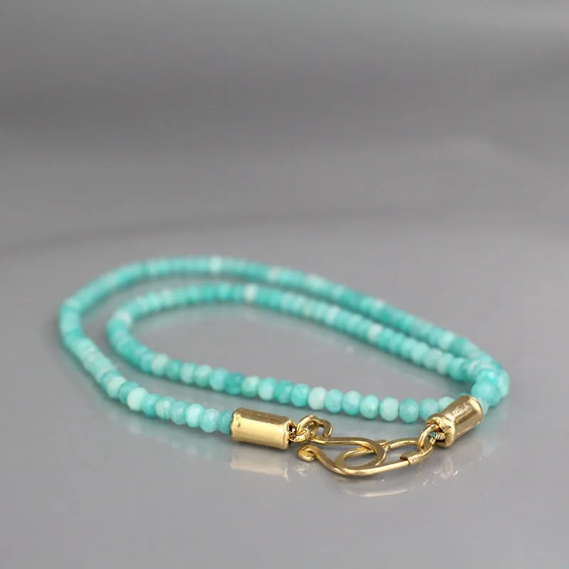 Beaded Amazonite Clasp Necklace