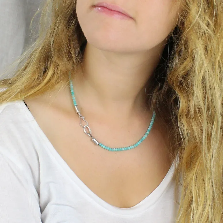 Beaded Amazonite Clasp Necklace