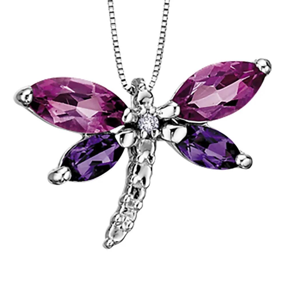 Beautiful Gemstone Dragonfly Pendant