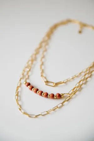 Bel Koz Simple Clay Bead Layered Necklace