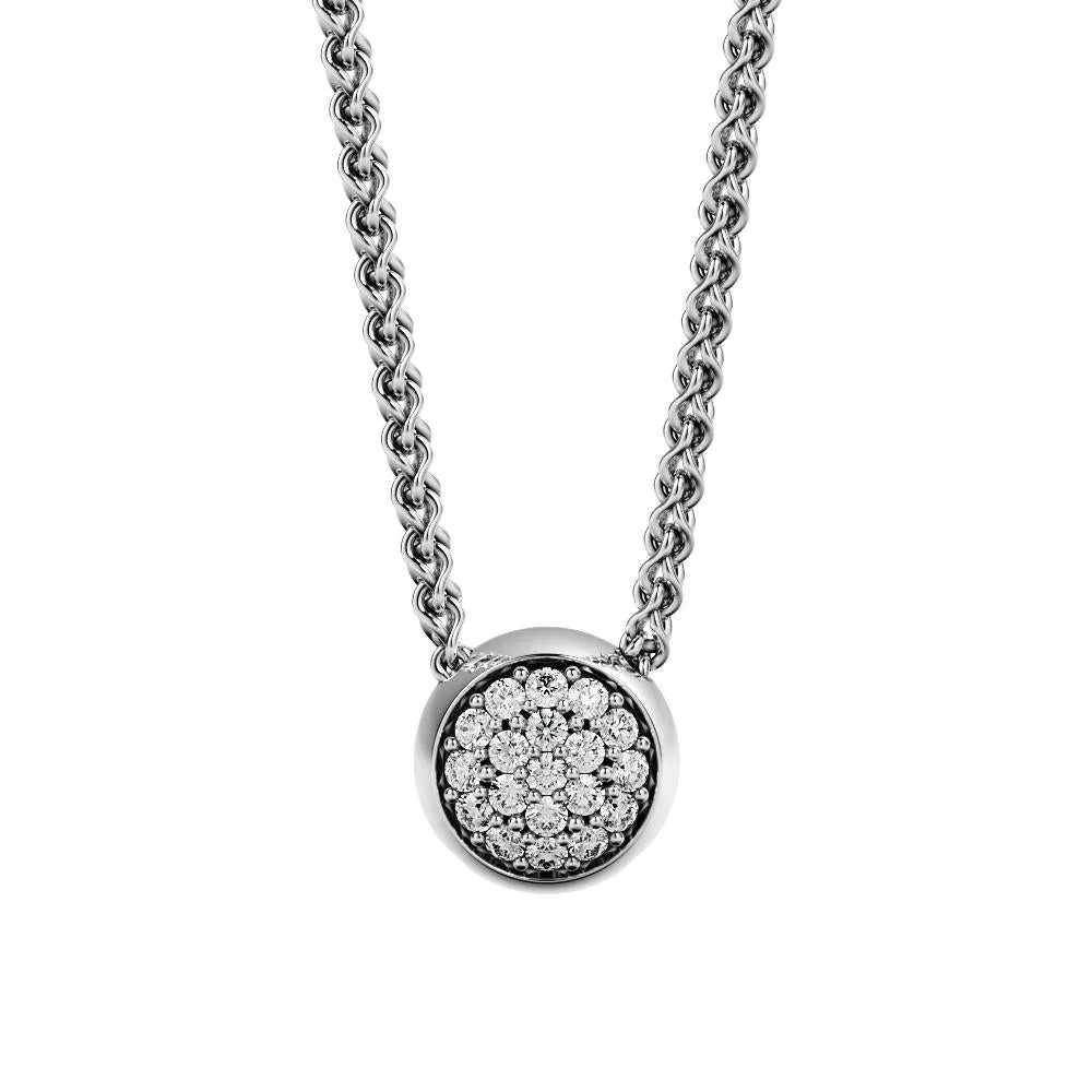 Belt of Venus Natural Diamond Pav'e Pendant with a White Necklace