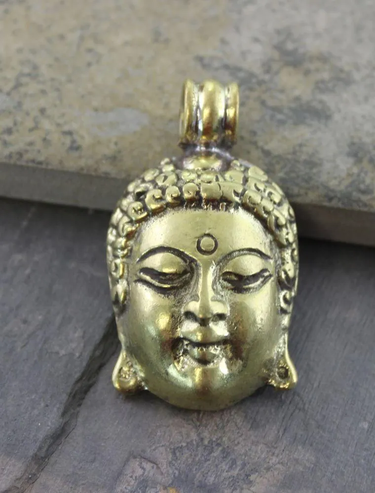 BIG Brass Buddha Pendant