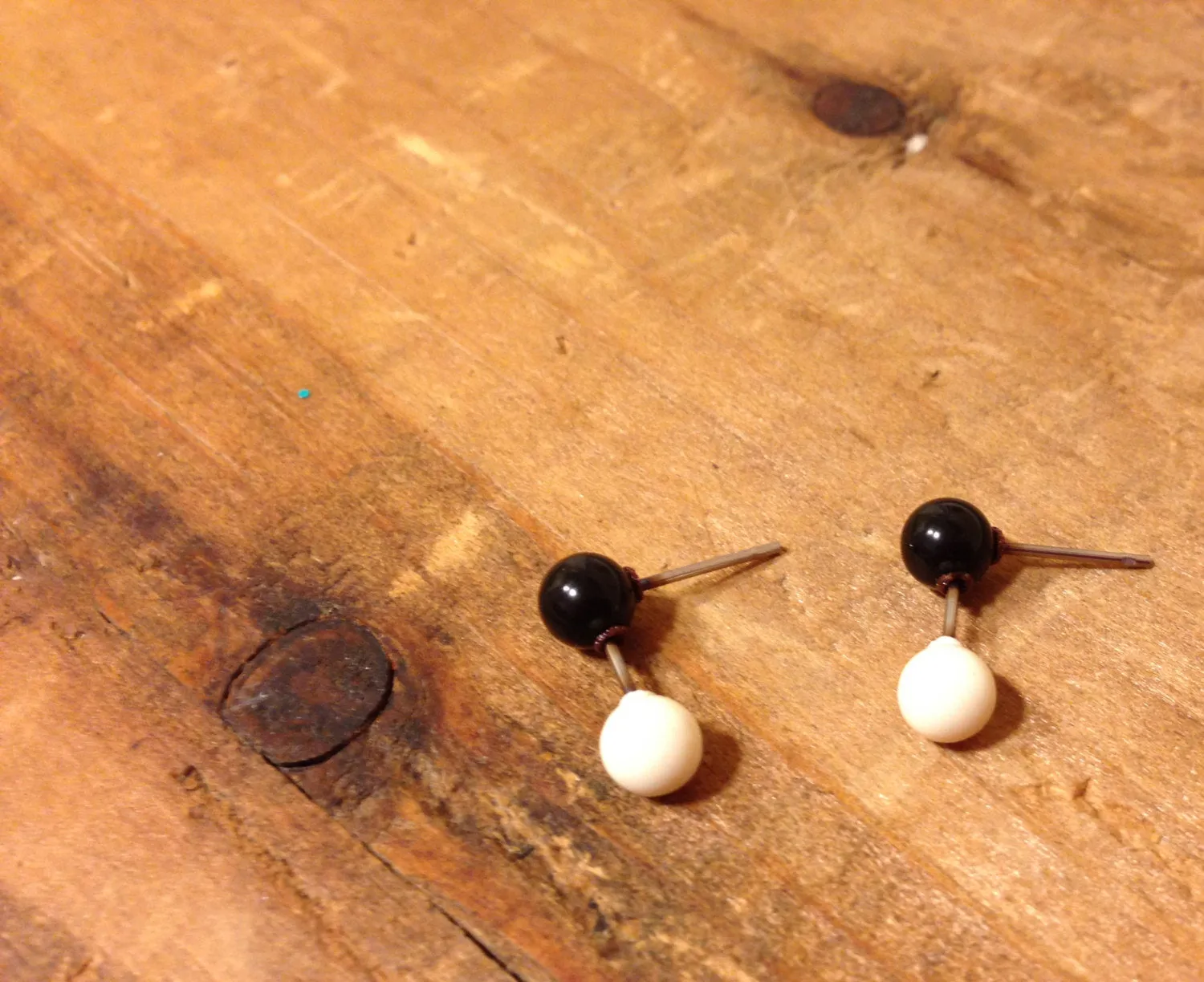 Black and White Mod Geo Stud Earrings