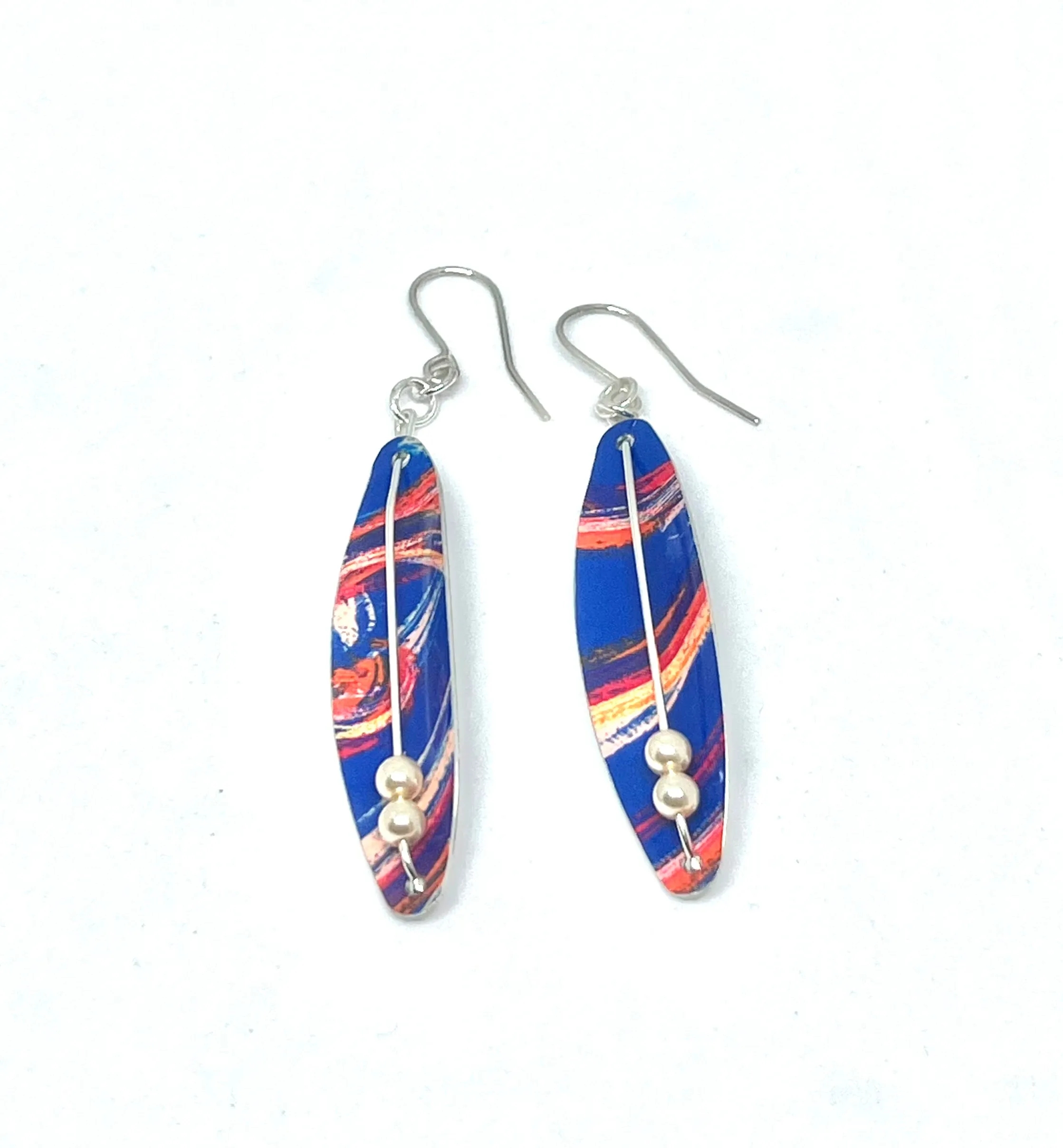 Blue Hawaii pod style Earrings