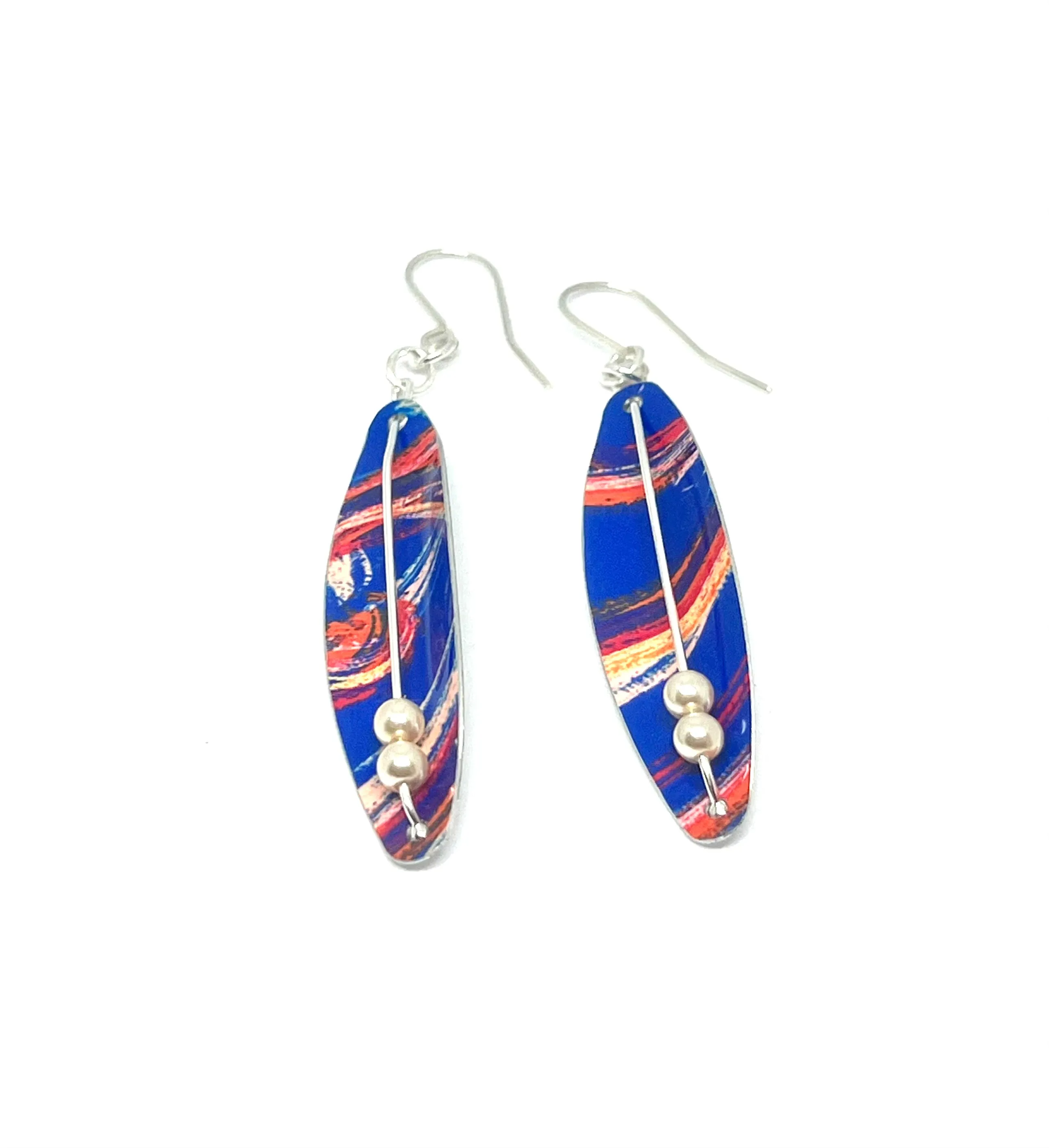 Blue Hawaii pod style Earrings