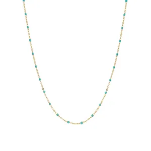 Blue Skies Enamel Dotted Necklace