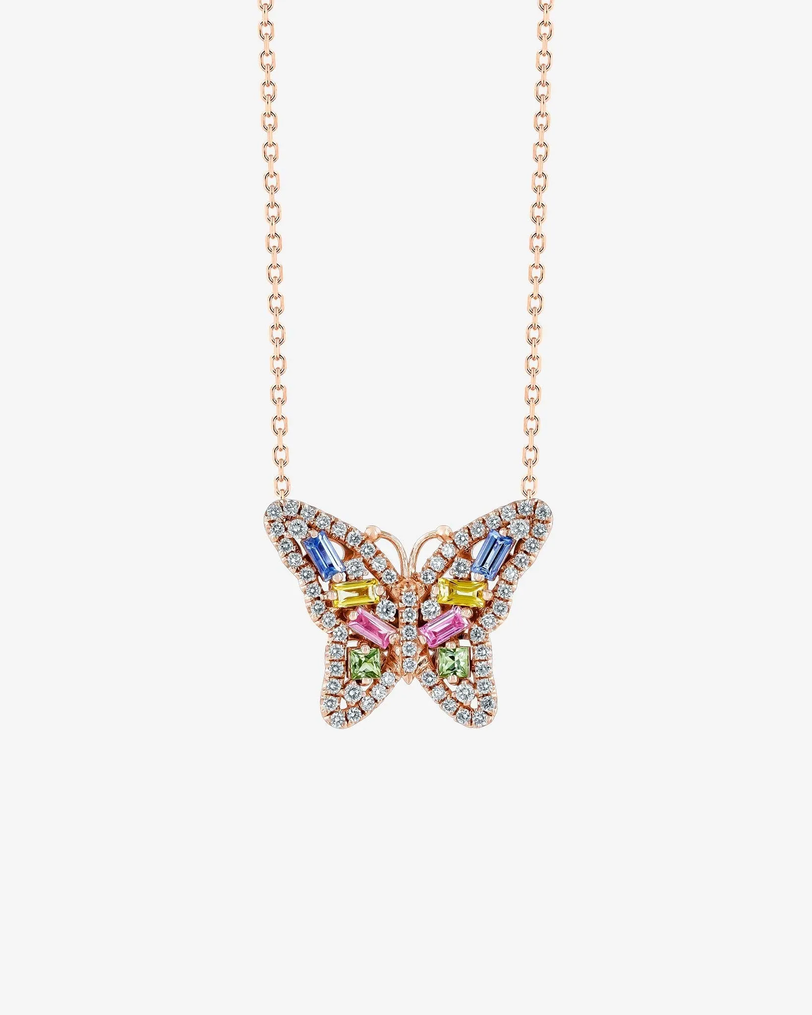 Bold Pastel Sapphire Small Butterfly Pendant