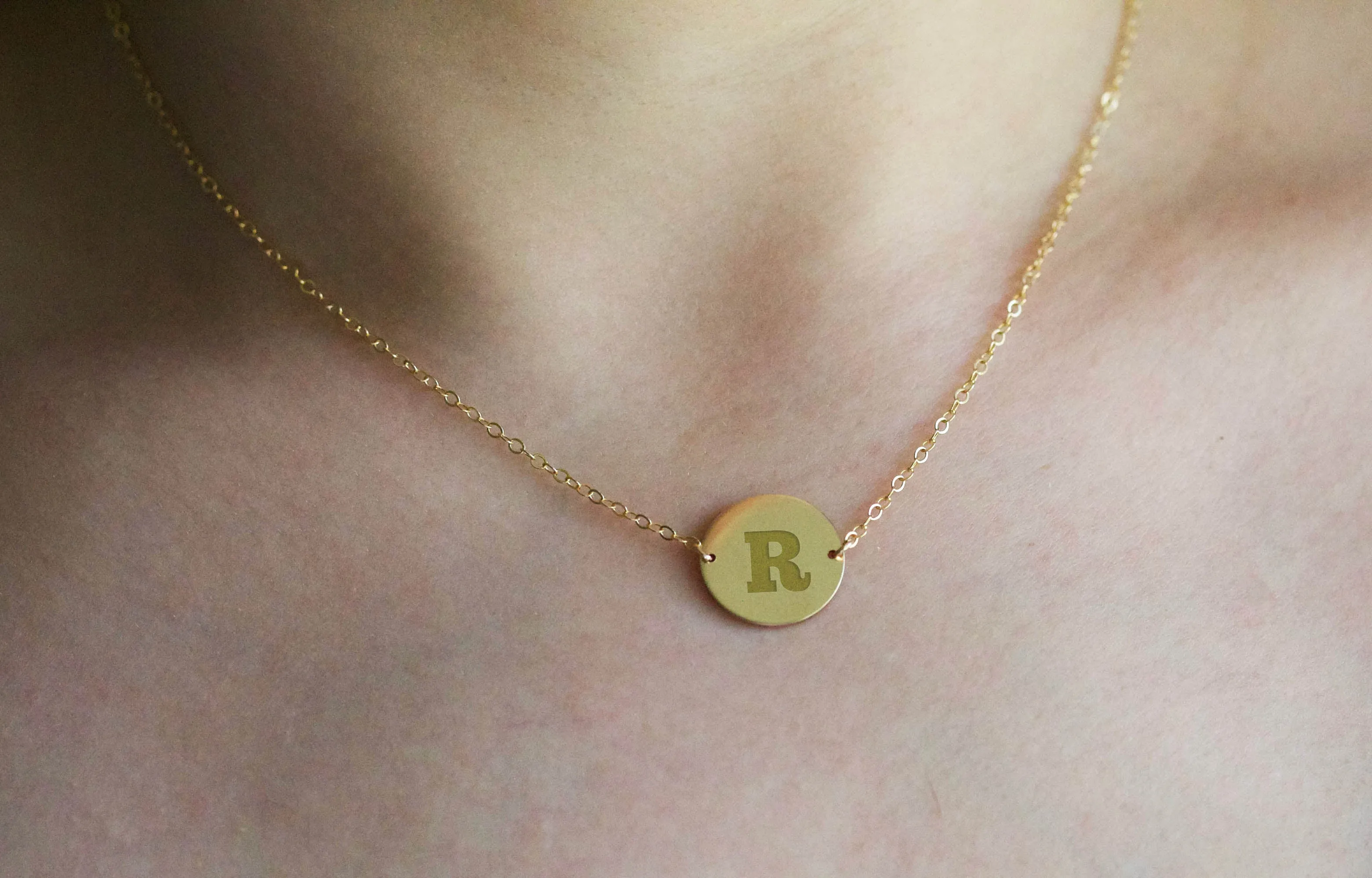 Bold Serif Dainty Necklace