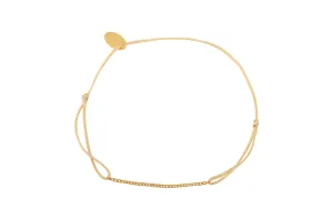 Bracelet Cordon Doré Rock Simple Beige