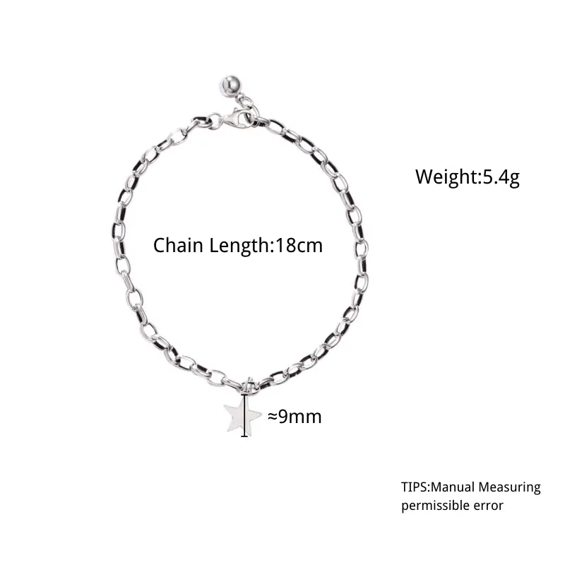 Bracelet Female Star Hollow Chain Glossy Round Ball Simple