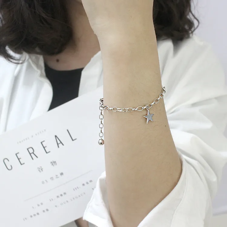 Bracelet Female Star Hollow Chain Glossy Round Ball Simple