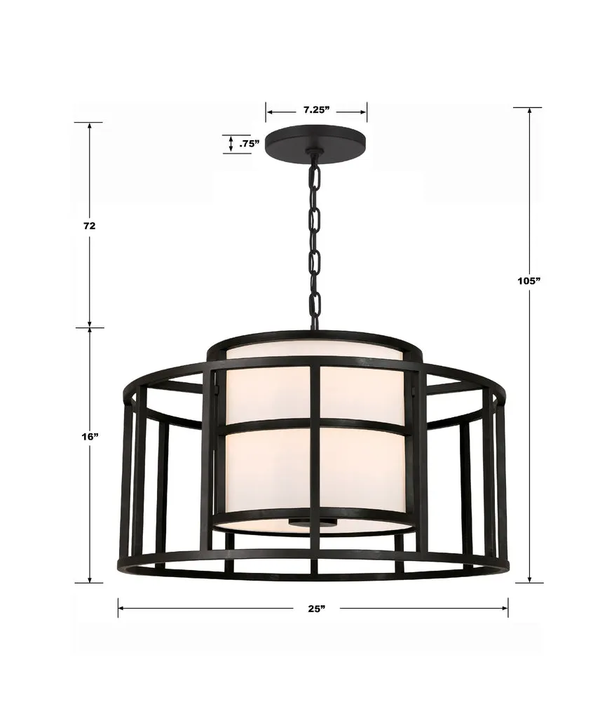 Brian Patrick Flynn Hulton 5 Light Matte Black Chandelier