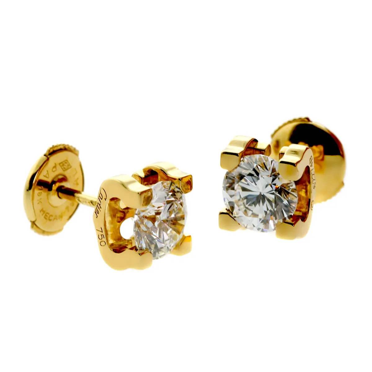 Cartier C De Cartier Diamond Stud Earrings