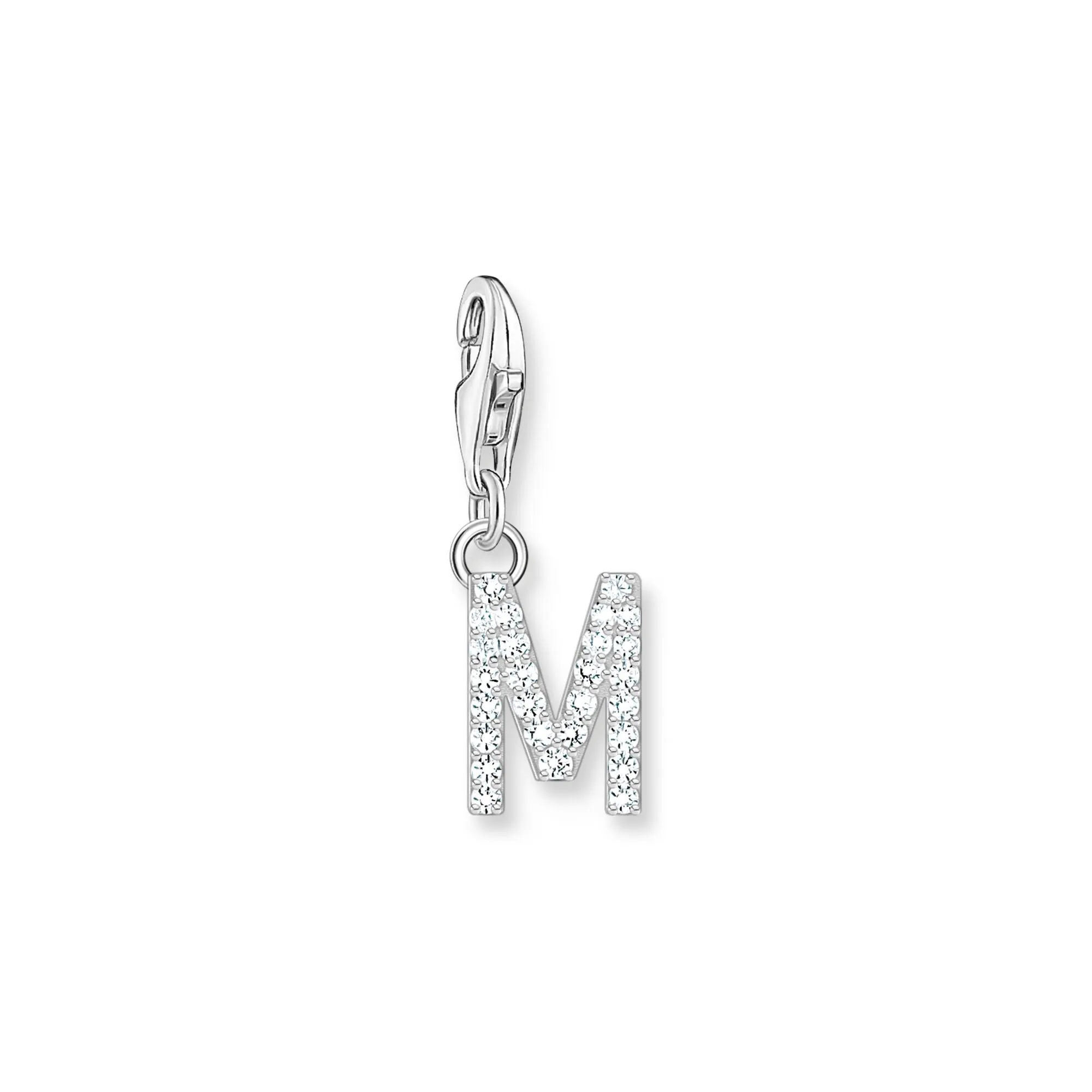 Charm Pendant letter M silver