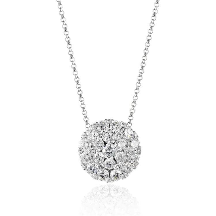 Circular Diamond Cluster Pendant