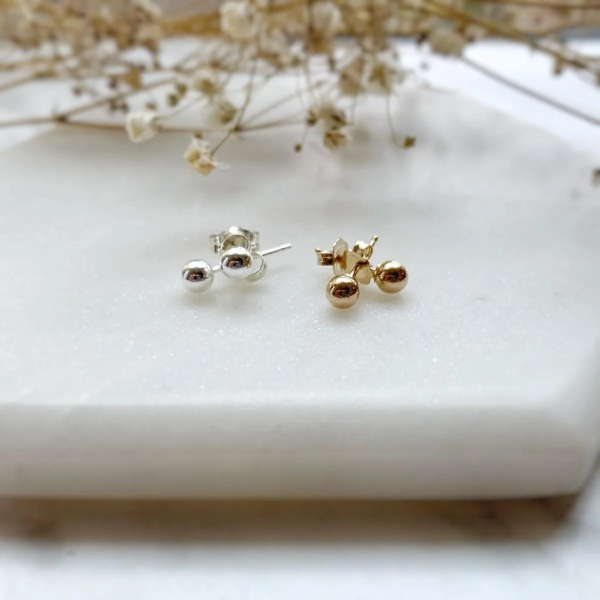 Classic Dainty Dot Stud Earrings - 14k Gold or 925 Silver