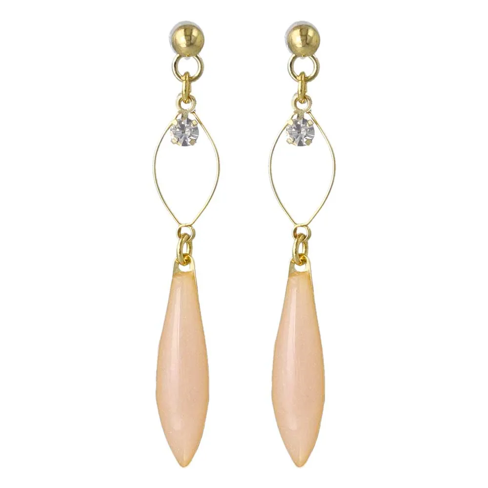 Color Almond Drop Plastic Earrings