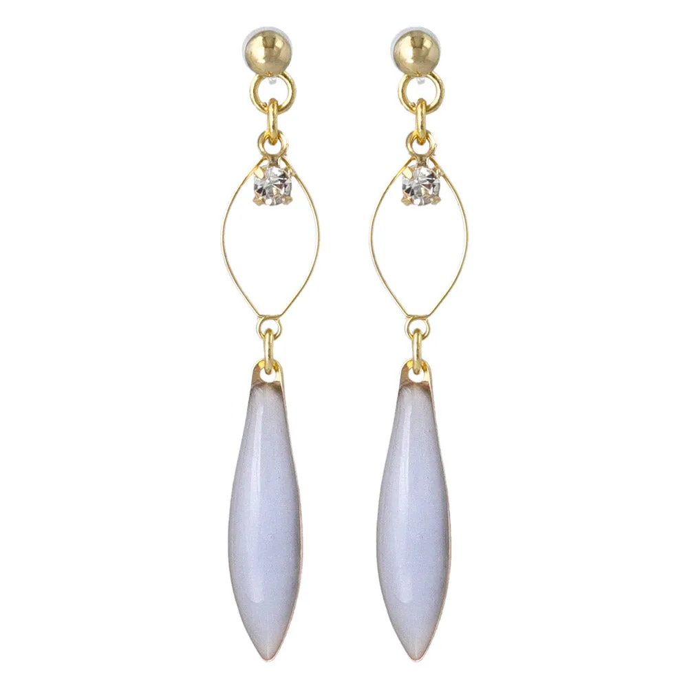 Color Almond Drop Plastic Earrings