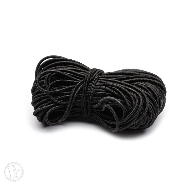 Coloured Elastic Black 1mm - Pack of 10m