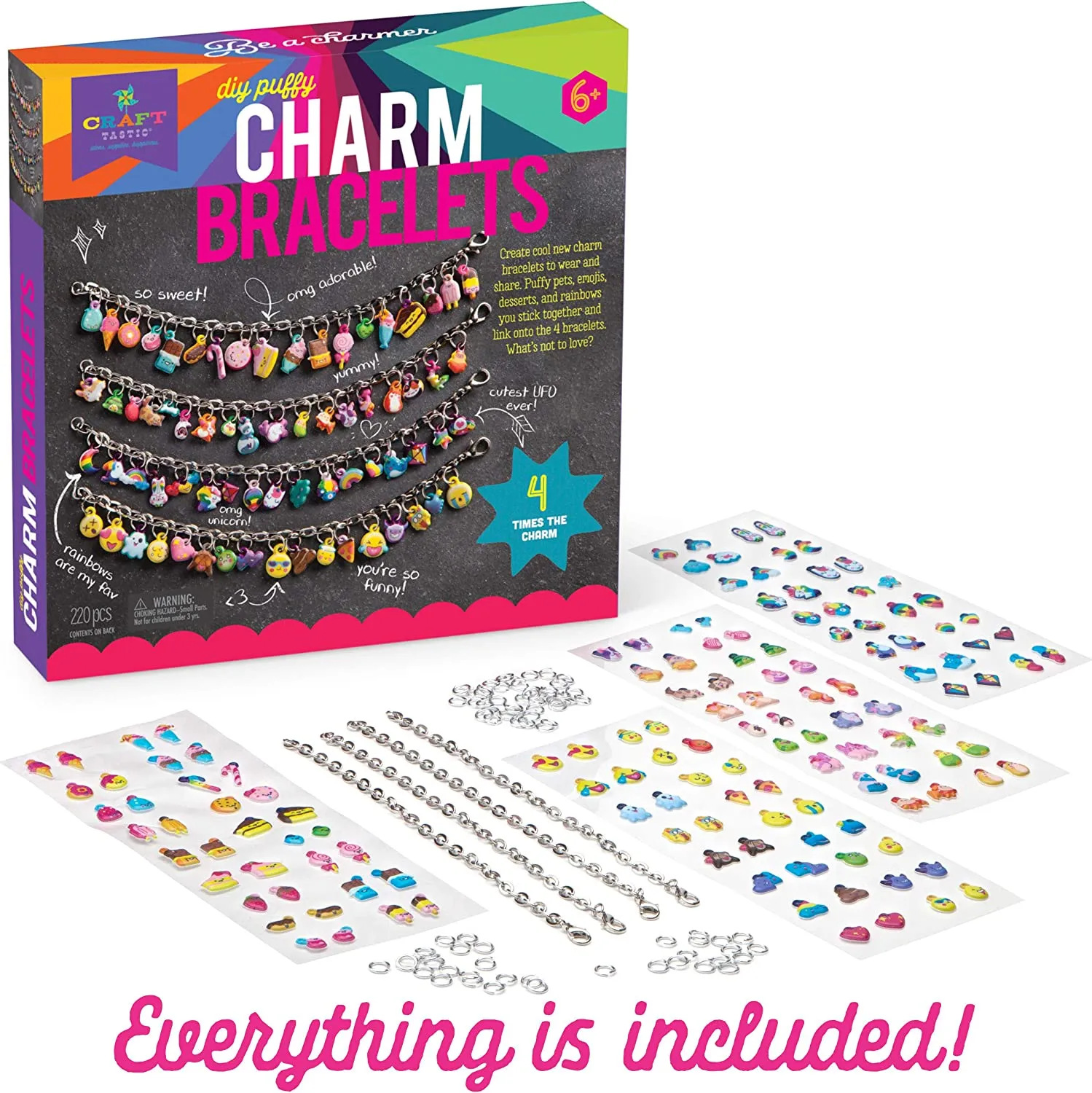 Craft-tastic DIY Puffy Charm Bracelets