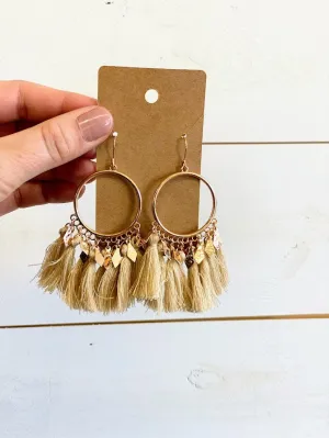 Cream Tassel Earrings