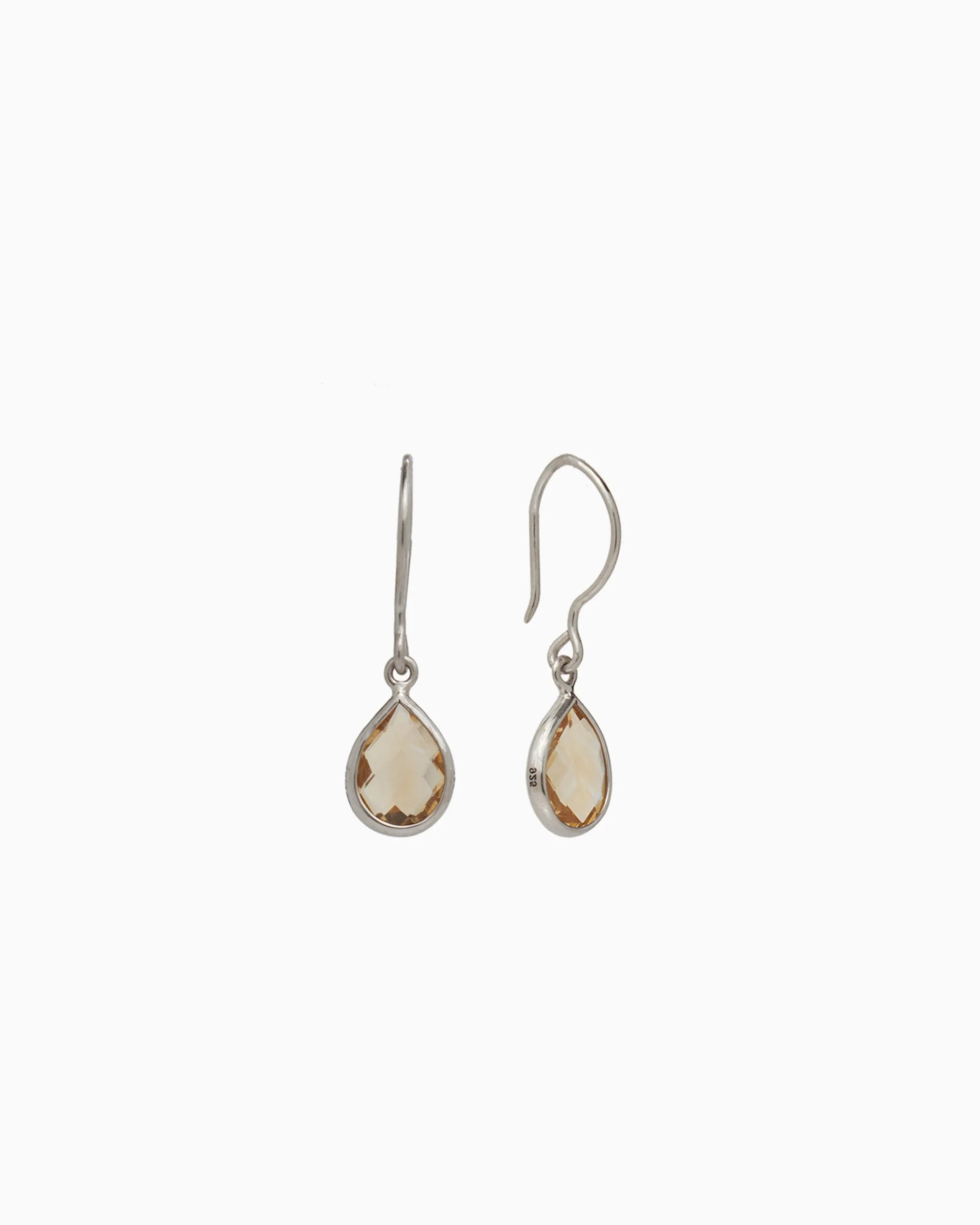 Dewdrop Stone Earrings - Citrine