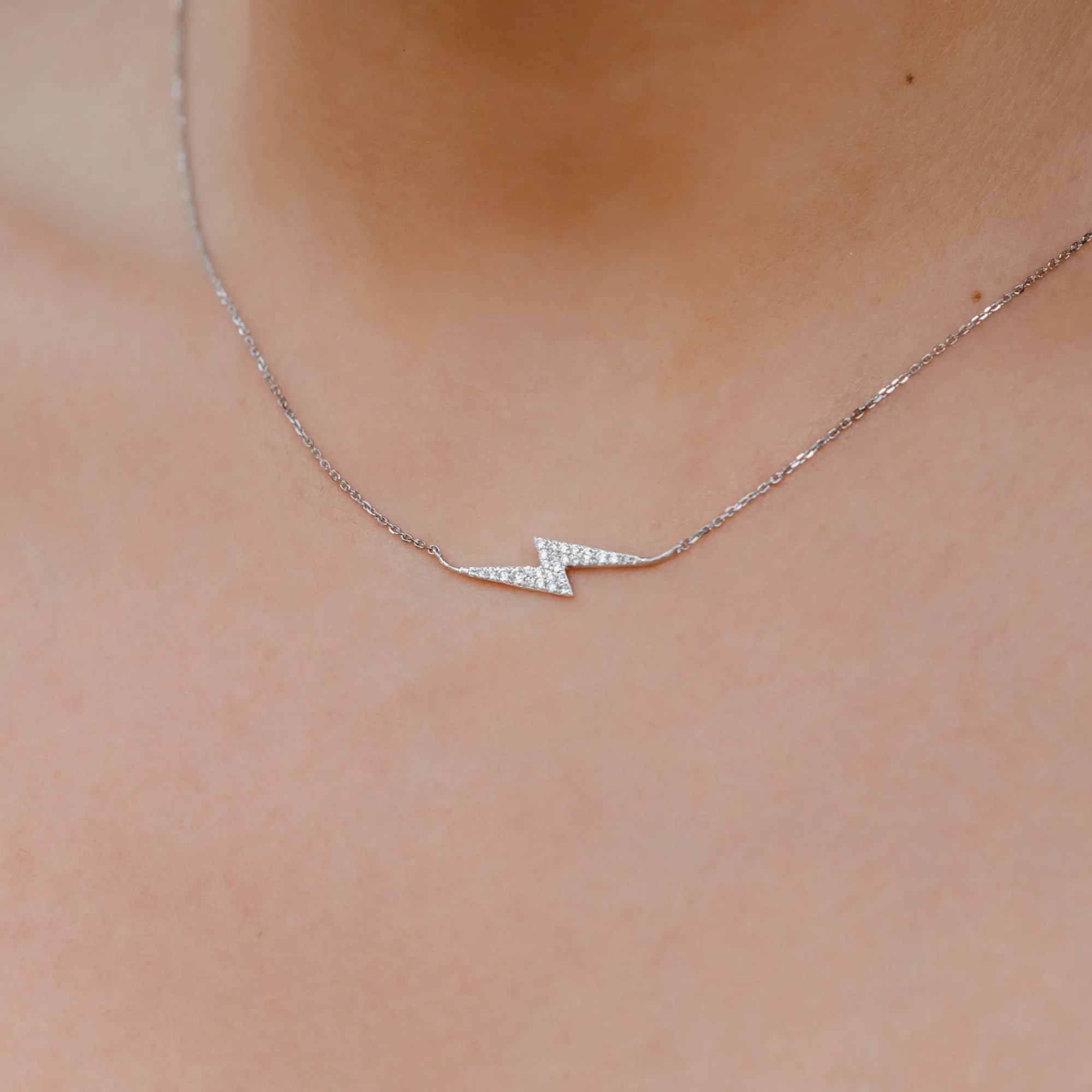 Diamond Lightning Bolt Necklace